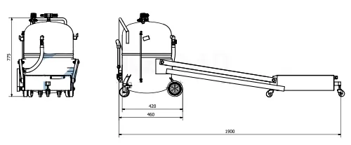 Pneumatic Oil Drain Tank Heavy Duty 80 L – 4295